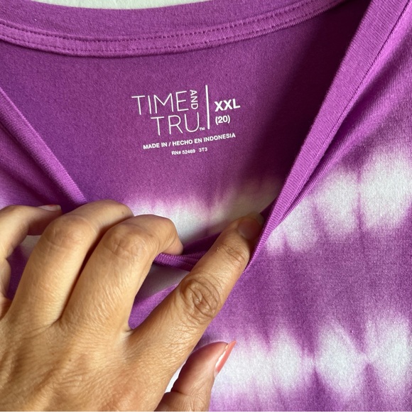 Time and Tru Women's Crewneck Solid & Tie-Dye Tunic Tee Plus Size XXL (20) - Picture 11 of 13